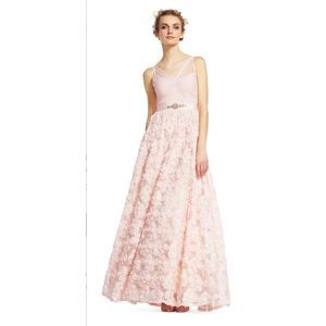 Great Prom dress an Adrianna Papell Floral Embroidered Illusion Ball Gown